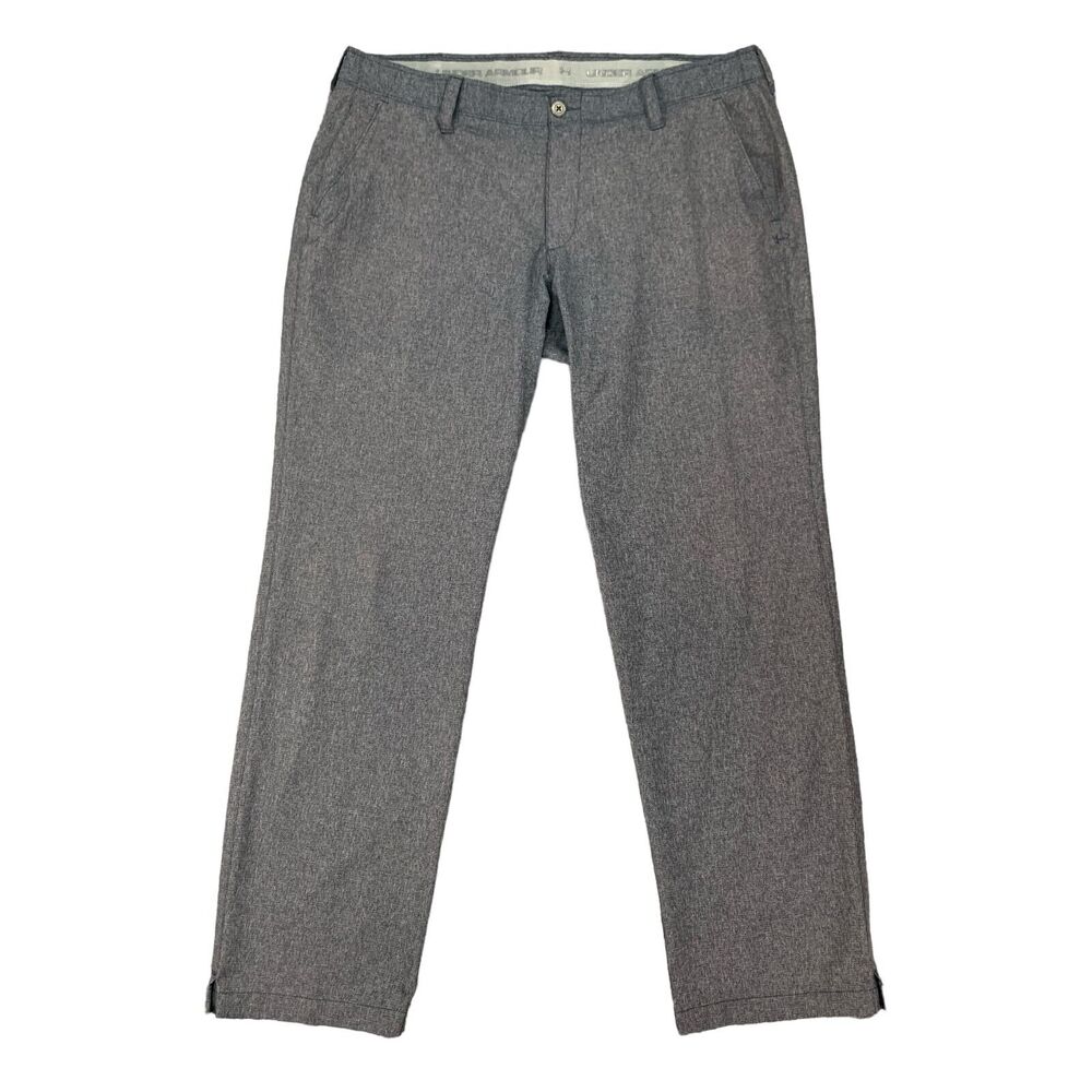 Under Armour Pants Mens 40 Gray Heather Straight Lightweight Mid Rise Golf